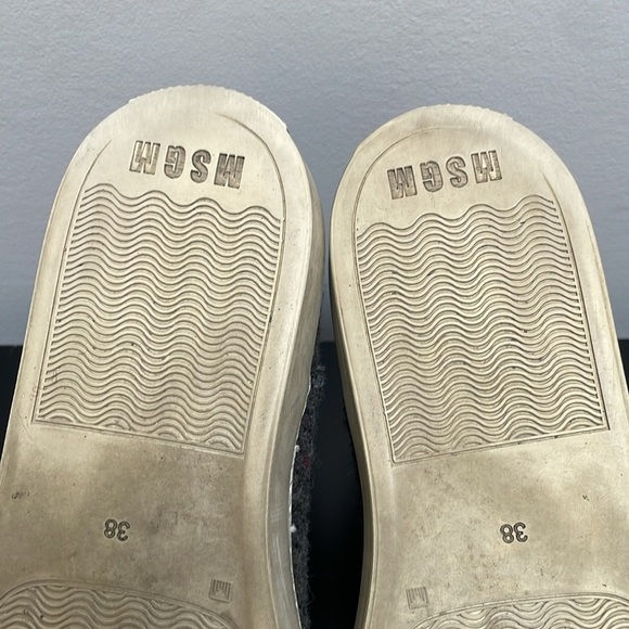 MSGM Wool High Top Sneaker US 7.5 / EUR 38 orange gray ankle boots slip on - Picture 11 of 13